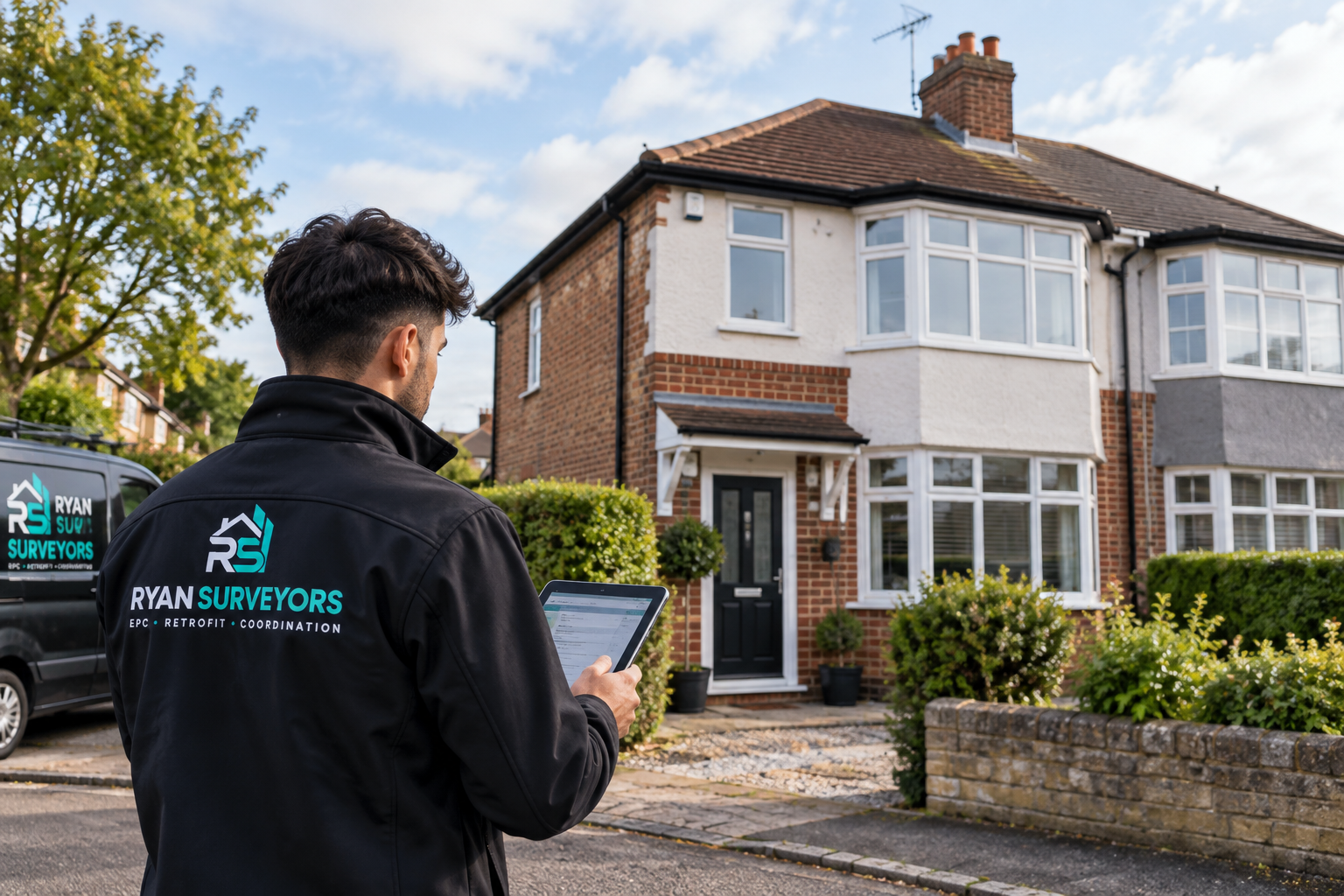 Ryan Surveyors energy assessor carrying out an EPC assessment at a UK home