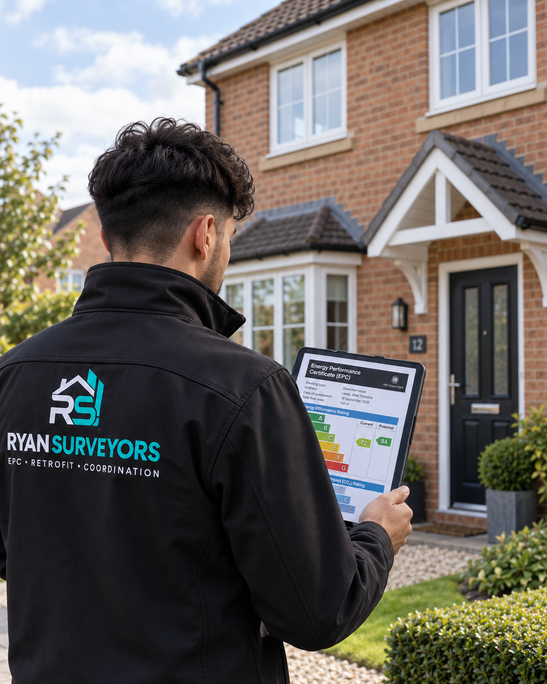 Ryan Surveyors assessor carrying out an EPC assessment at a UK property